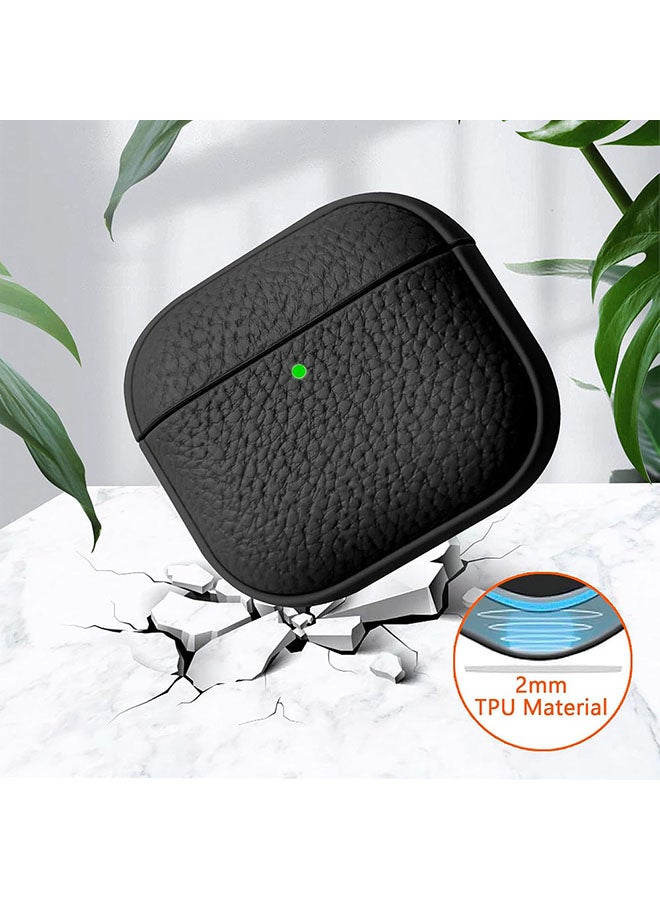 O Ozone Case for Airpods 4 Case Cover with Wrist Strap, Leather Touch Design Protective Headphone Case Cover for Airpods 4th Generation Case -Black  - Image 5