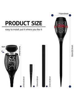 Bluejw 2-Piece Solar Powered Flame Lamp Torch Light Set Black  - Image 2