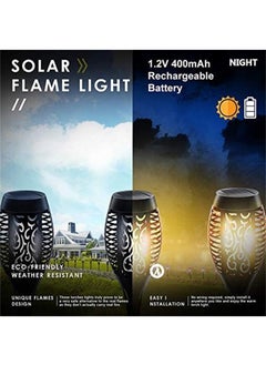 Bluejw 2-Piece Solar Powered Flame Lamp Torch Light Set Black  - Image 4