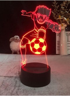 althiqahkey Multicolour 3D Illusion Light LED Nightlight Anime Figure Lamp Night Colorful Decoration Halloween Room Decor Captain Tsubasa Ozora Tsubasa Touch Sensor Lighting  - Image 1