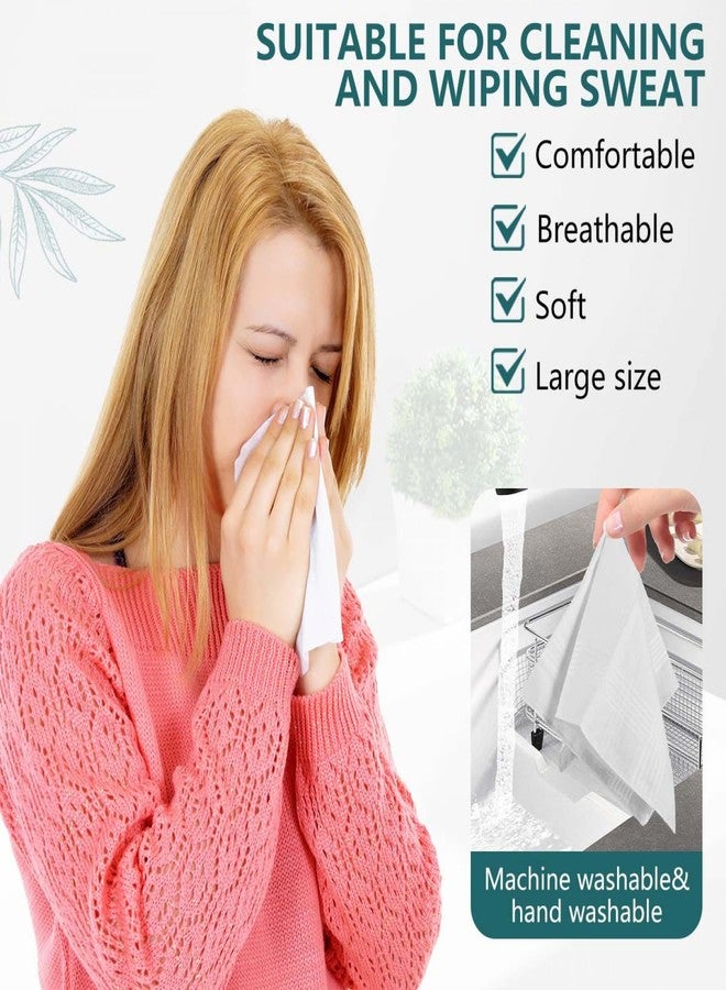 SenseYo 4 Pack 100% Soft Cotton Men's Handkerchiefs (White) - Image 5