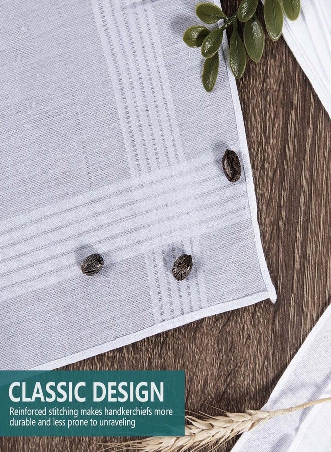 SenseYo 4 Pack 100% Soft Cotton Men's Handkerchiefs (White) - Image 4