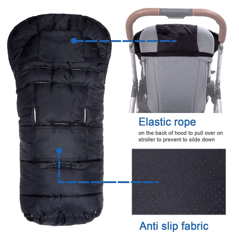 Yobee Universal Winter Warm Baby Stroller Footmuff, Outdoor Walking Warm Bunting Bag for Pram, Joggers, Waterproof Winterproof Stroller Sleeping Bag Baby Blanket - Image 3