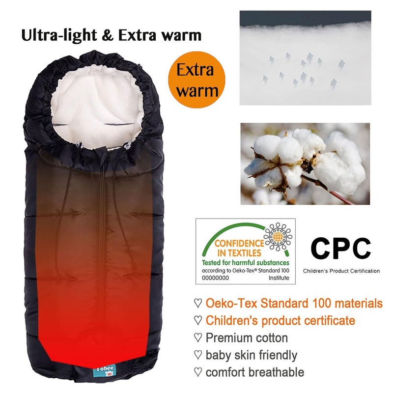 Yobee Universal Winter Warm Baby Stroller Footmuff, Outdoor Walking Warm Bunting Bag for Pram, Joggers, Waterproof Winterproof Stroller Sleeping Bag Baby Blanket - Image 4