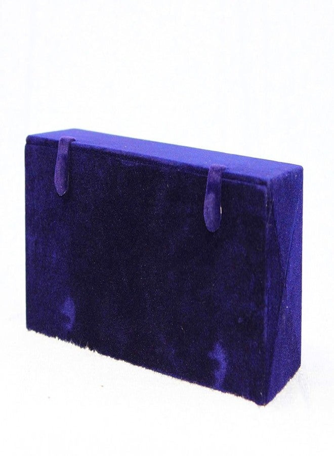 LUCES Blue Velvet Folding jewellery Vanity Box Make-Up pouch Multipurpose 16 pair Earrings With Free Ring Box Organizer - Image 5