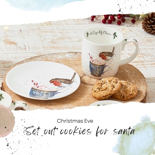 Royal Worcester Wrendale Designs Holiday 6.5" Coupe Plate (Set of 4) - Sloth, Robin, Fox, & Cat Motifs - Microwave, Dishwasher, Freezer Safe - Bone China Holiday Tableware for Festive Entertaining - Image 5