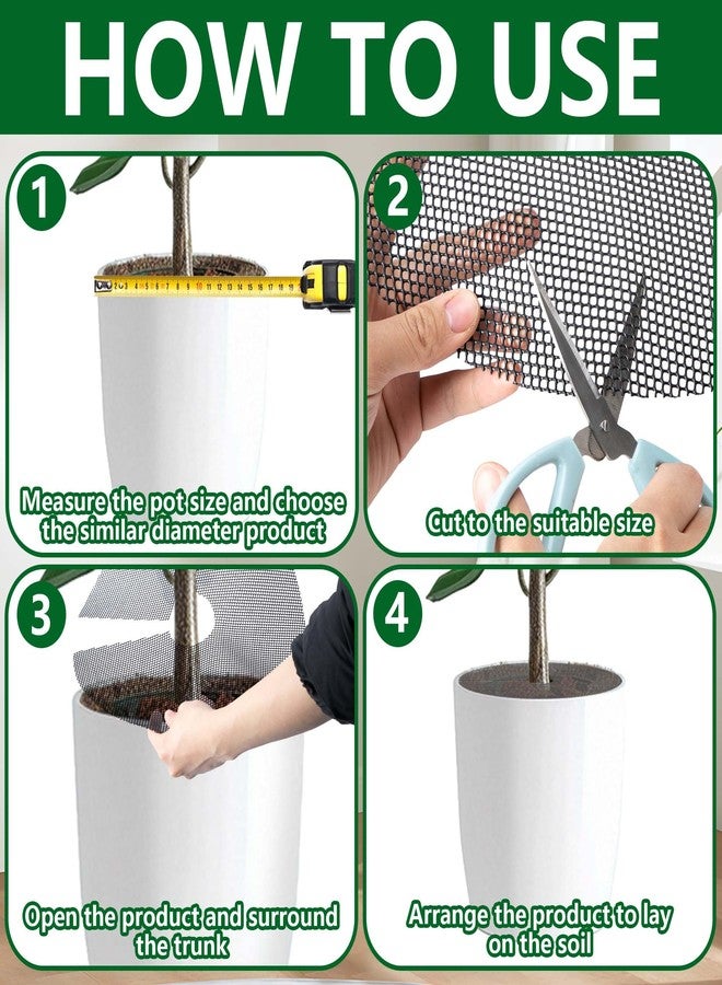 Adnee 4 Pcs 15.7 Inch Plant Pot Grids-Cuttable Plant Pot Soil Covers Protectors from Animals-Indoor Round Planter Pots Soil Guard for Outdoor Garden Plants Protection - Image 4