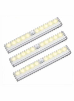 Generic 3 Pcs LED Closet Light Motion Sensor Light 10 LED Wireless Night Light for Hallway Bathroom Bedroom Kitchen  - Image 1