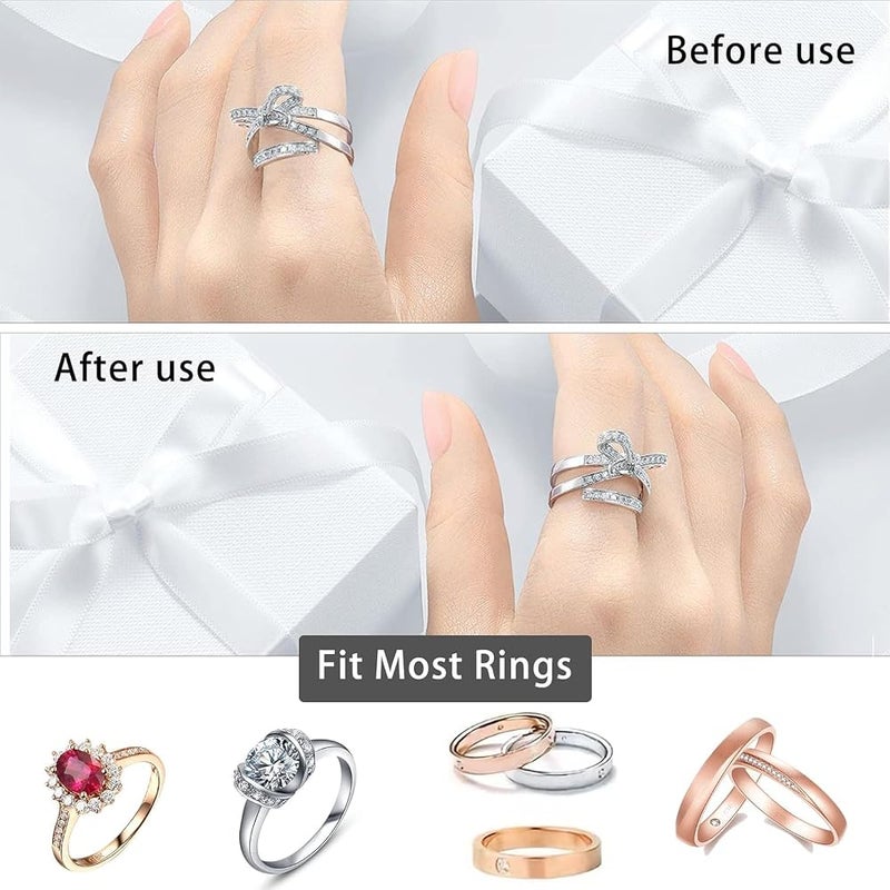 FUIN Ring Size Adjuster, 8Pcs Invisible Ring Size Adjuster, Reducer Ring Sizer Compatible with Any Rings Jewelry Tools, 4 Sizes Invisible Ring Size Adjuster for Different Band Widths, Women's Men's Rings - Image 4