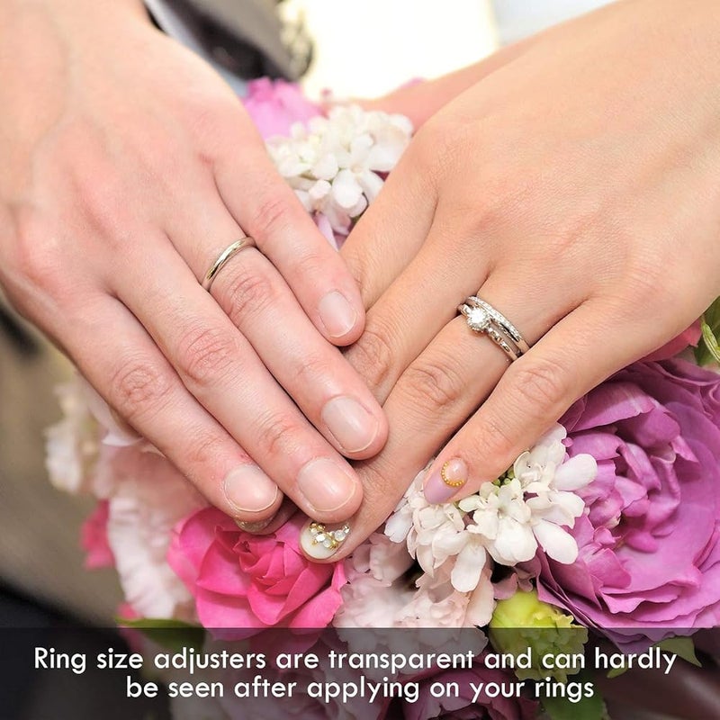 FUIN Ring Size Adjuster, 8Pcs Invisible Ring Size Adjuster, Reducer Ring Sizer Compatible with Any Rings Jewelry Tools, 4 Sizes Invisible Ring Size Adjuster for Different Band Widths, Women's Men's Rings - Image 5