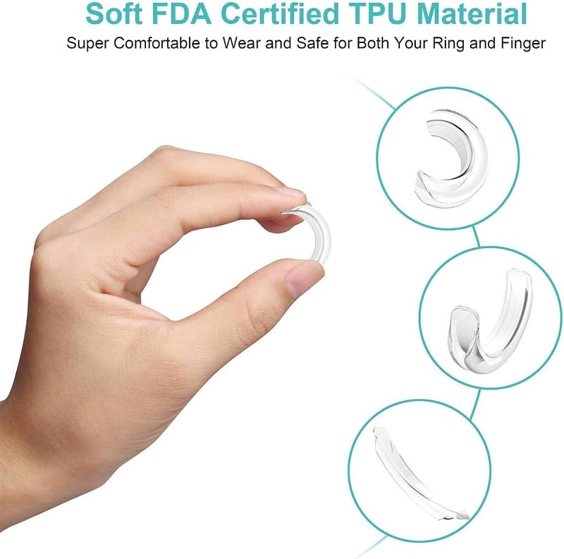 FUIN Ring Size Adjuster, 8Pcs Invisible Ring Size Adjuster, Reducer Ring Sizer Compatible with Any Rings Jewelry Tools, 4 Sizes Invisible Ring Size Adjuster for Different Band Widths, Women's Men's Rings - Image 3