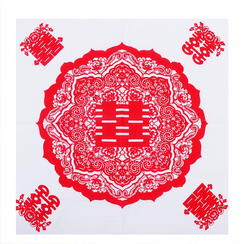 Supply Spot New Leaves Color Printing Napkin Paper Towel Western Restaurant Bakery For Facial Tissue - Image 1