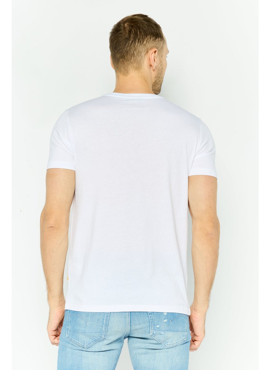 Gazzarrini Men Crew Neck Short Sleeves Graphic Print T-Shirts, White  - Image 2