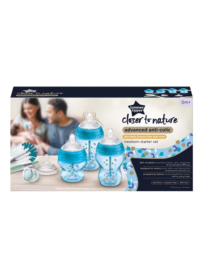 tommee tippee Advanced Anti-Colic Newborn Baby Bottle Starter Kit, Slow-Flow Venting System 0m+, Mixed Sizes, Blue - Image 4