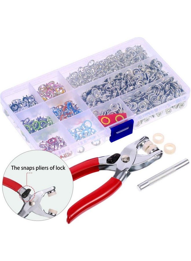 Home Clearance Sale Home Clearance Sale Snap Fasteners Prong Buckle Metal Ring Button - 9.5mm, 10 Colours, 200 Sets  - Image 5