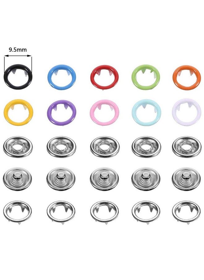 Home Clearance Sale Home Clearance Sale Snap Fasteners Prong Buckle Metal Ring Button - 9.5mm, 10 Colours, 200 Sets  - Image 3