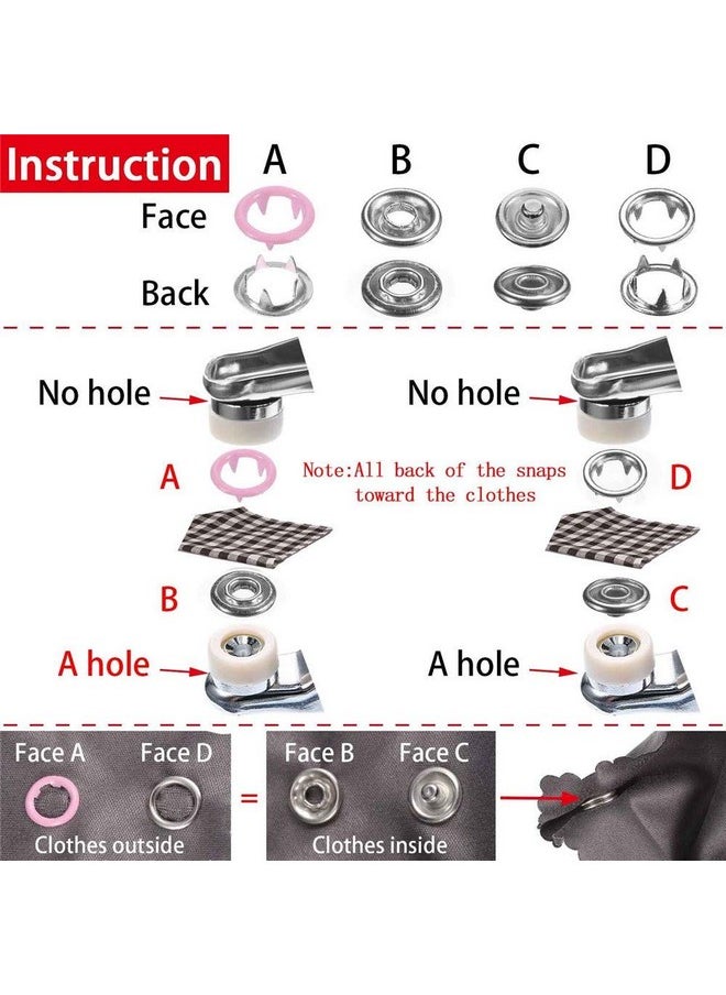 Home Clearance Sale Home Clearance Sale Snap Fasteners Prong Buckle Metal Ring Button - 9.5mm, 10 Colours, 200 Sets  - Image 4