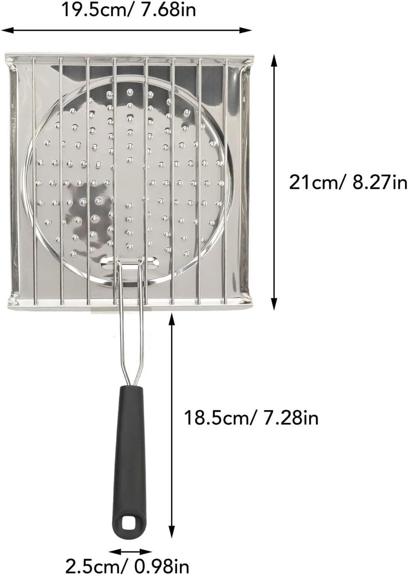 إسكدنيا BBQ Toaster White Stainless Steel Folding Handle Square Shape BBQ Grill Outdoor Camping BBQ Rack Shrimp, Vegetable, Barbecue Grill Mat Cooking Accessories Durable Easy to Use and Safe - Image 2