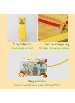 Beauenty Kids Ride On Suitcase, 2 In 1 Kid Luggage Organizer, Waterproof Carry On Travel Bag, Kids Luggage With Spinner Wheels and Shoulder Strap, for Kids Toddlers  - Image 3