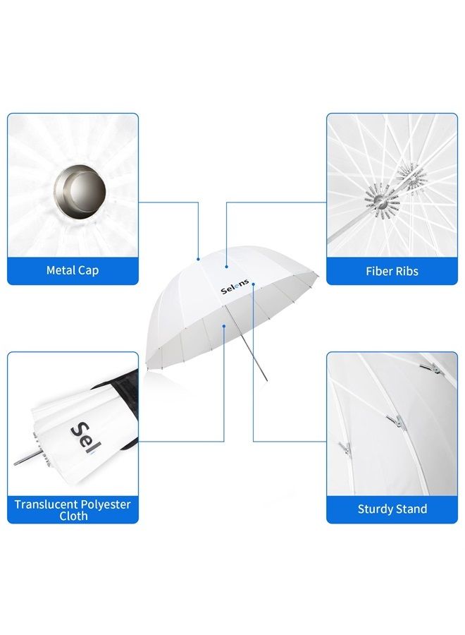 Selens 41inch/104cm Diameter White Translucent Reflective Lighting Umbrella for Photo Video Studio, Lighting Diffuser - Image 4