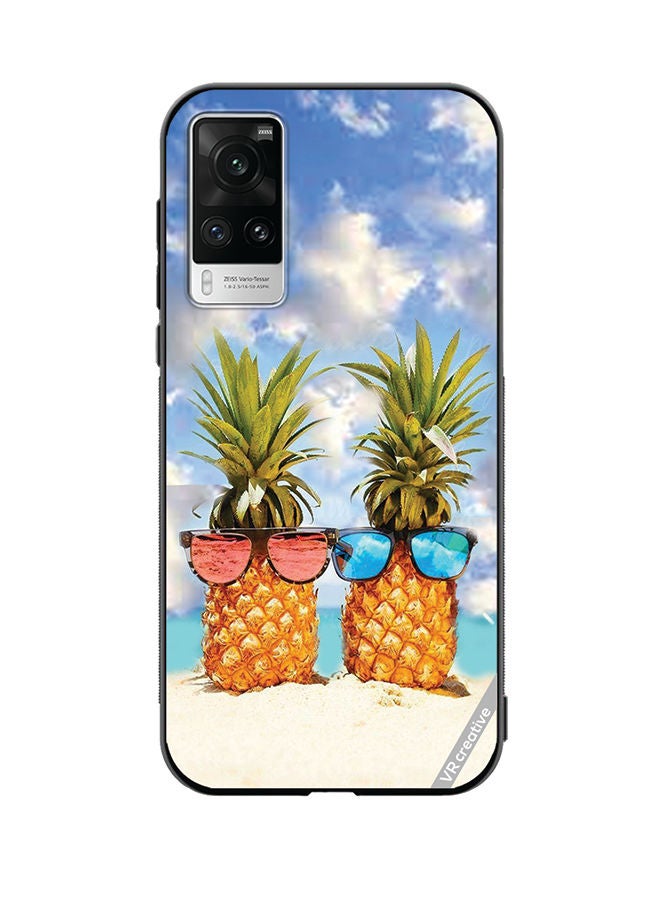 VR CREATIVE Protective Case Cover For Vivo X60 Pro Pineapple Design Multicolour - Image 1