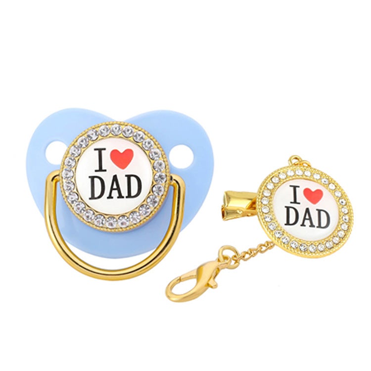 Factory direct love dad series cross-border hot baby pacifier baby play mouth in stock supply - Image 5