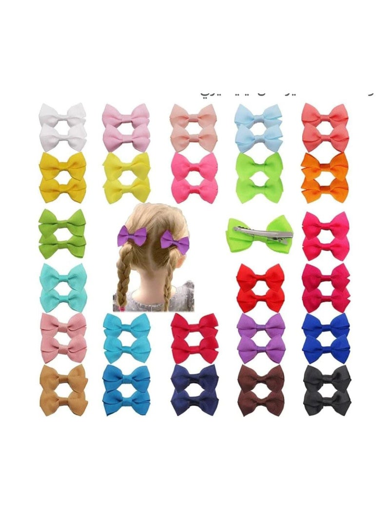 توك شعر 20 قطعة من اربطة الشعر والشرائط الصغيرة، مشابك الشعر مغطاة بشريط كامل، اكسسوارات بنس الشعر للطفلة البيبي والطفلة الصغيرة