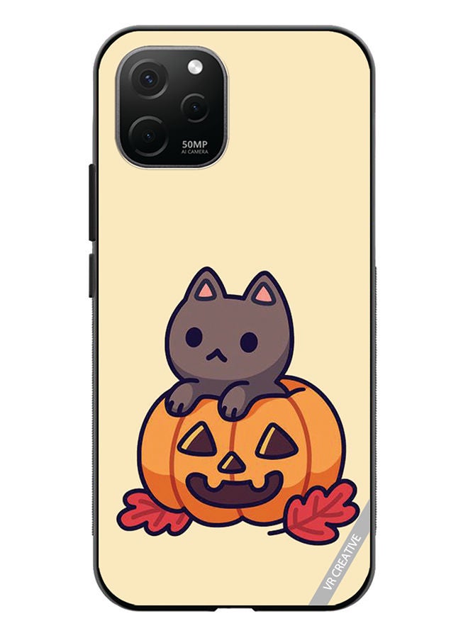 VR CREATIVE Protective Case Cover For Huawei Nova Y61 Cat In A Pumpkin Design Multicolour - Image 1