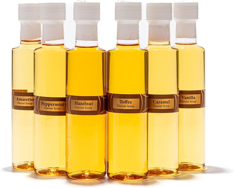 Tilz مجموعة هدايا شراب القهوة الفاخر من تيلز - 6 × 75 مل بنكهات متنوعة: فانيليا، كراميل، توفي، بندق، أماريتو، نعناع - Image 3