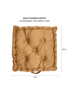 Rest Box Cushion Seat Pad Premium Velvet Chair Pad Adults Chair Armchair Tan 40Cm X 40Cm + 8Cm  - Image 5