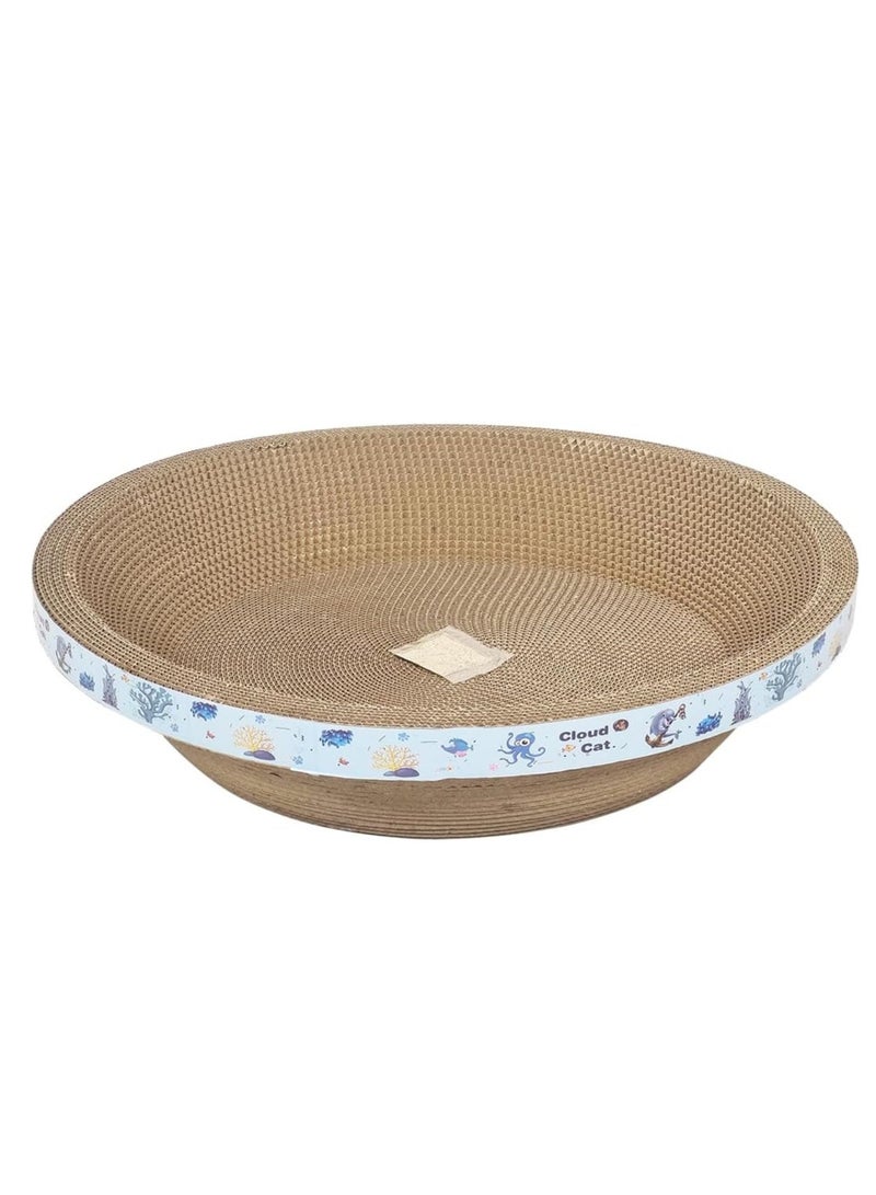 أن ان سي بيتس لوح خدش للقطط بتصميم غير قابل للتساقط مع عشبة النعناع البري، وسادة خدش متينة مقاومة للتآكل لجميع أحجام القطط، مثالية للعب والنوم لحماية أثاثك 49 سم (أزرق) - Image 1