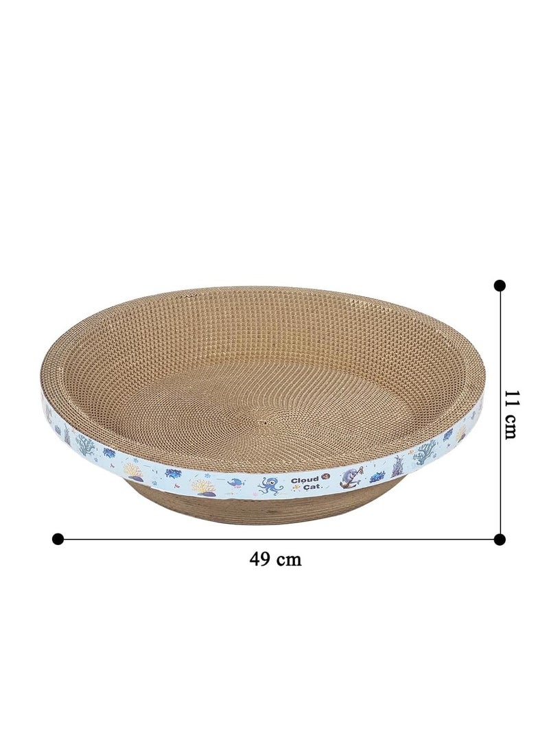 أن ان سي بيتس لوح خدش للقطط بتصميم غير قابل للتساقط مع عشبة النعناع البري، وسادة خدش متينة مقاومة للتآكل لجميع أحجام القطط، مثالية للعب والنوم لحماية أثاثك 49 سم (أزرق) - Image 2