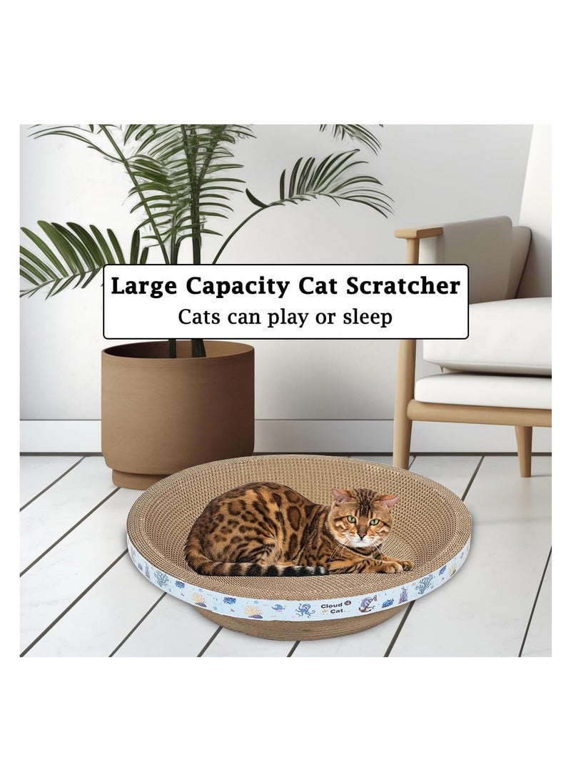 أن ان سي بيتس لوح خدش للقطط بتصميم غير قابل للتساقط مع عشبة النعناع البري، وسادة خدش متينة مقاومة للتآكل لجميع أحجام القطط، مثالية للعب والنوم لحماية أثاثك 49 سم (أزرق) - Image 4