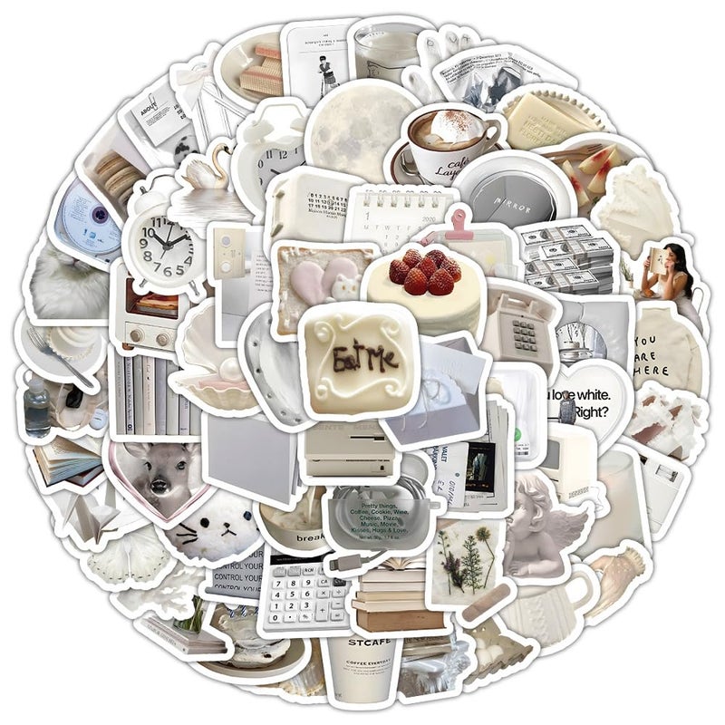 ZJSXINDI 100pcs Cute Small Stickers Set (White) - Image 2