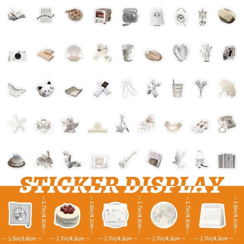 ZJSXINDI 100pcs Cute Small Stickers Set (White) - Image 4