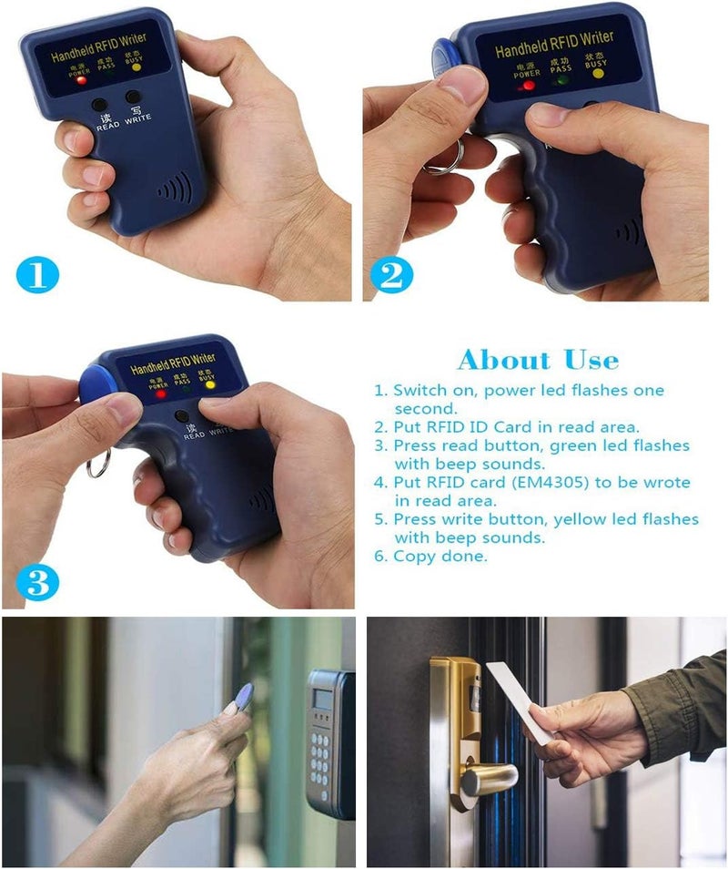 HENAXSAD HERNAS 100 قطعة من بطاقات التحكم في الوصول بمفتاح RFID بتردد 125 كيلو هرتز، مفاتيح قفل كهربائي مقاومة للماء من ABS، بطاقة EM4100، متوافقة مع ISO14443A، للقراءة فقط - Image 5