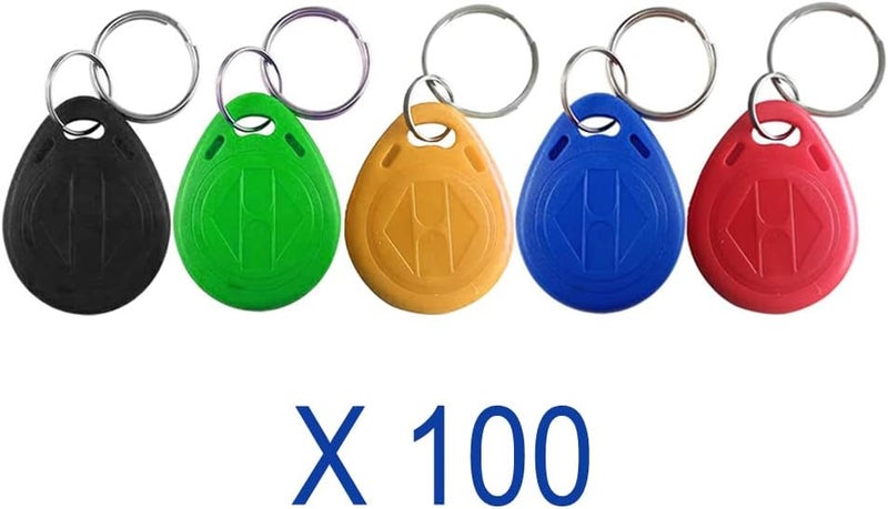 HENAXSAD HERNAS 100 قطعة من بطاقات التحكم في الوصول بمفتاح RFID بتردد 125 كيلو هرتز، مفاتيح قفل كهربائي مقاومة للماء من ABS، بطاقة EM4100، متوافقة مع ISO14443A، للقراءة فقط - Image 2