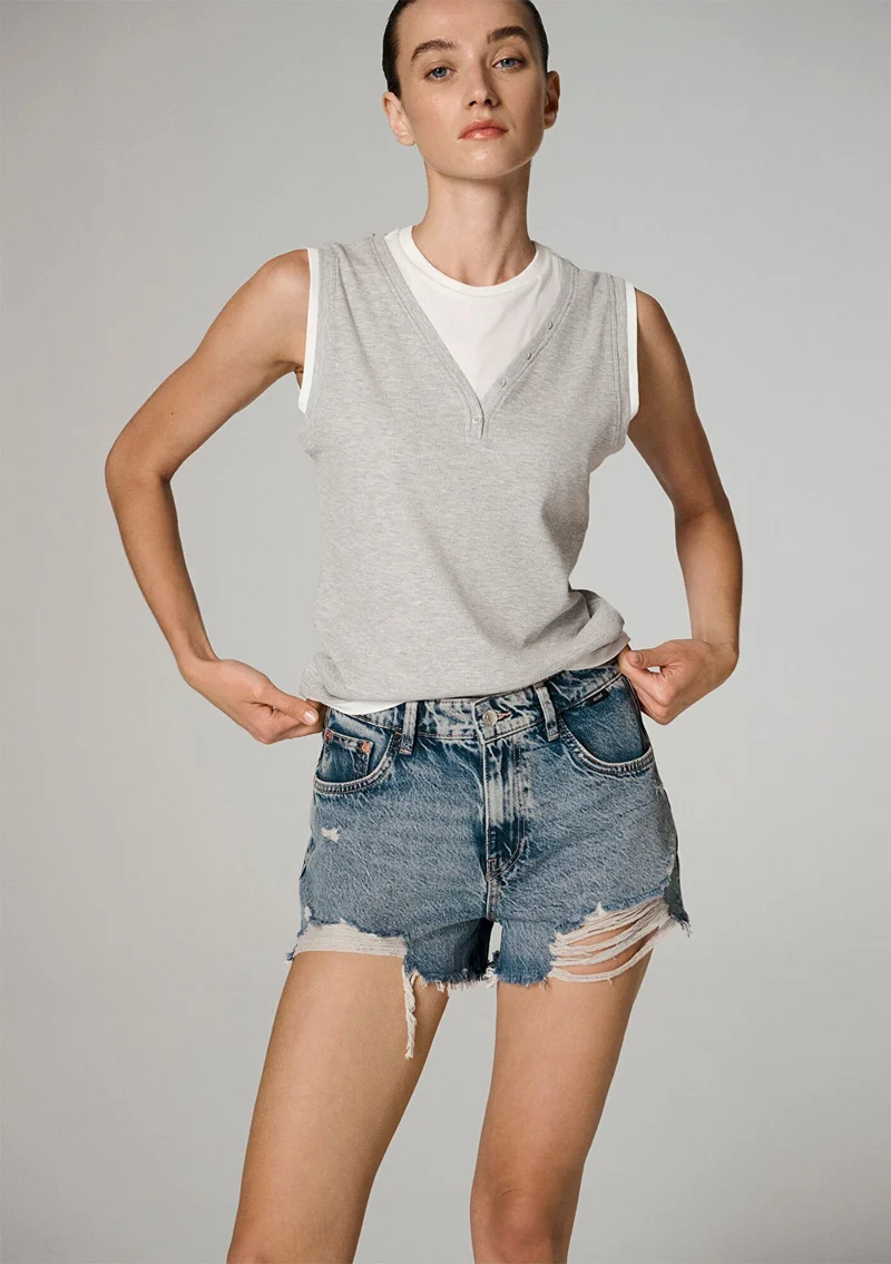 Mavi Tyra Mid Vintage Denim Jean Short
