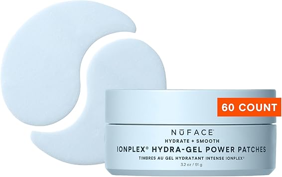 NuFACE IonPlex HydraGel Power Under Eye Patches Gel Under Eye Mask for Puffy Eyes Dark Circles Cooling Wrinkle Patches Hydrating Treatment Pads to Energise Brighten Tighten 60 Count - Image 1