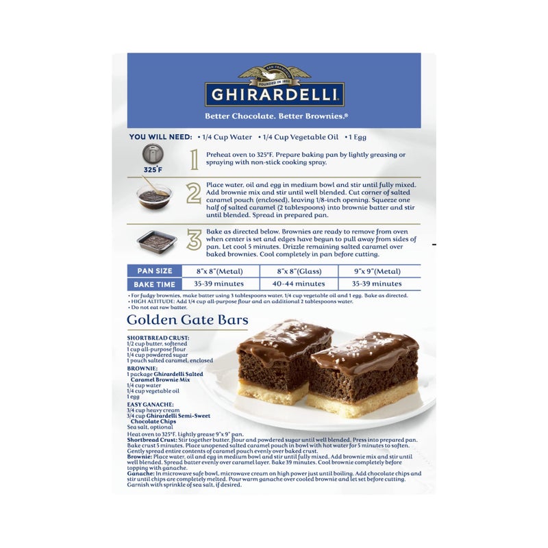 GHIRARDELLI خلطة براوني غيرارديللي بالكراميل المملح، 16 أونصة - Image 2