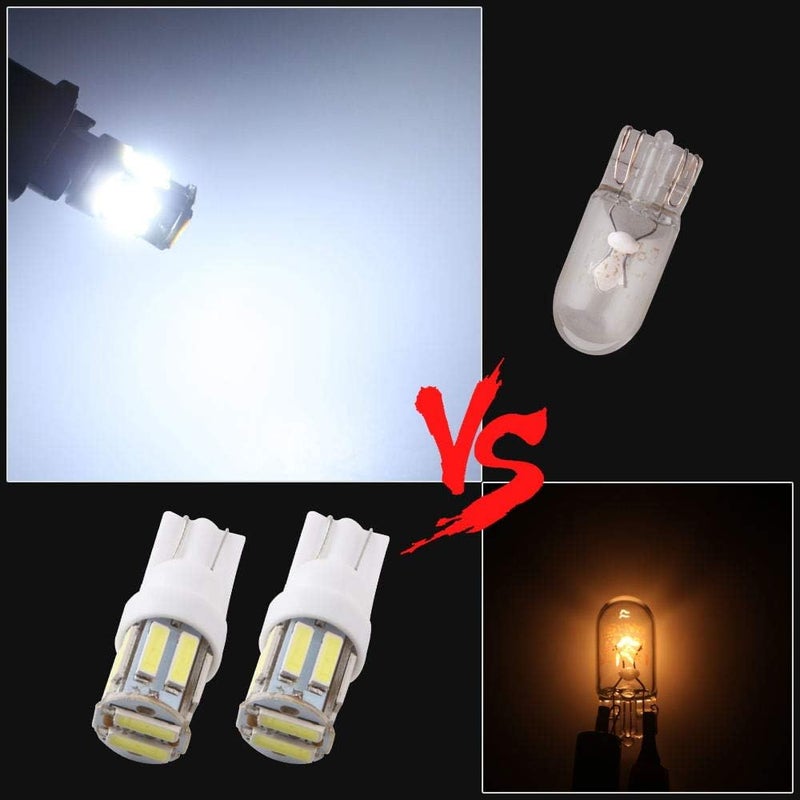 Grandview T10 194 168 921 W5W White LED Interior Lights Bulb Car Replacement Lights Truck License Plate Front Rear Sidemarker Light Dome Map LED Bulbs 12V DC 10-Pack - Image 3