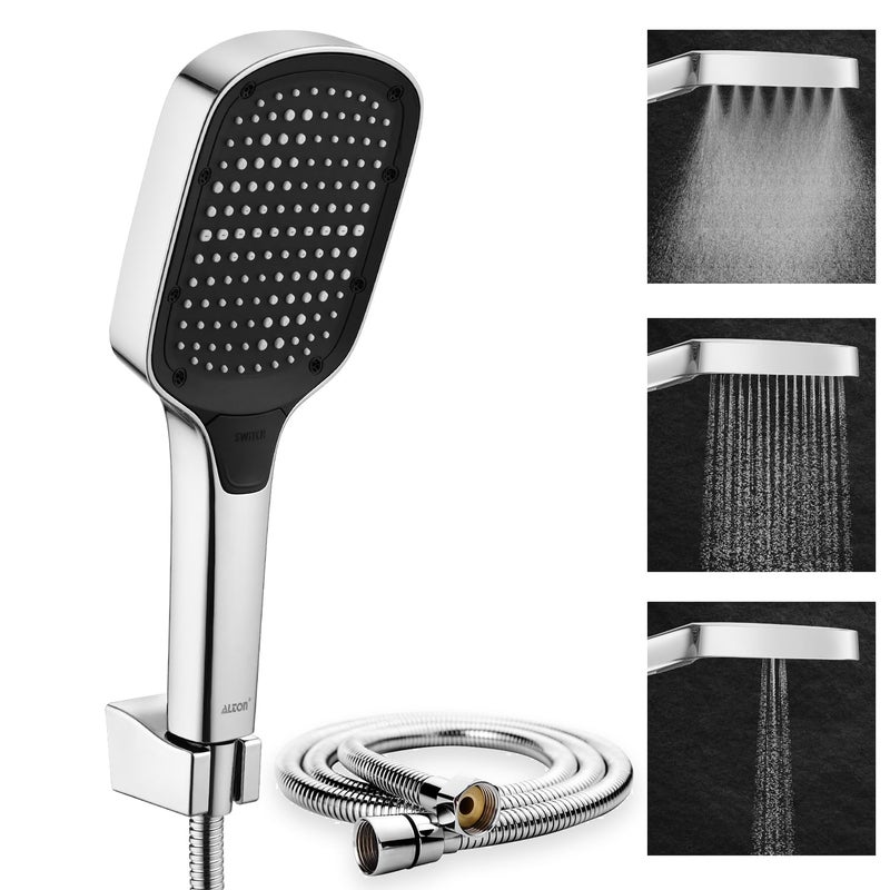 ALTON SHR22405 ABS3Function 5INCH Hand Shower With SS304 Grade 15 Mtr Flexible Hose Wall Hook Silver - Image 1