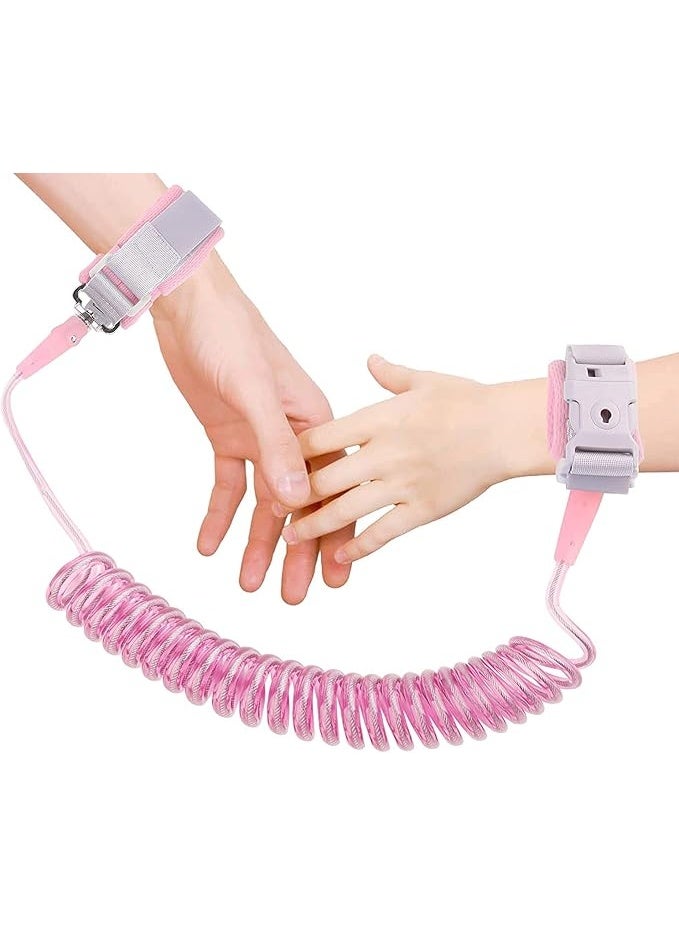 1.5m Toddler Leash, Kid Leash Anti Lost Wrist Link with Key Lock, Upgraded Baby Leash with Safety Wristband Rope for Babies Toddlers Child Kids (Pink) - Image 1