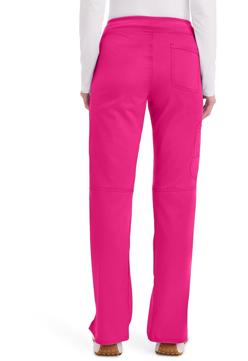 Cherokee Women Scrub Pant with Straight Leg Pull-on Pant Medical Bottom with 4 Pocket & 2-Way Stretch Fabric - WW110, M, Electric Pink - Image 2