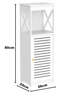 NOAEOU Waterproof Bathroom Cabinets,White Bathroom Storage Shelf Organizer Cupboard with Daily use Layer and 1 Cupboard Door  - Image 3