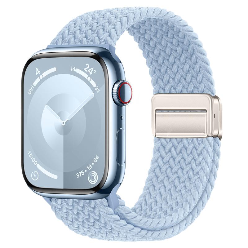 إيروريكس لساعة Apple Watch 42 مم / 41 مم / 40 مم / 38 مم حزام ساعة مغناطيسي منسوج (أزرق فاتح) - Image 1
