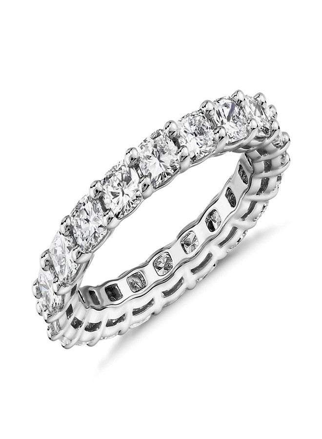 PAVOI 14K White Gold Plated Rings with Cubic Zirconia Love Design - Stackable 3mm for Women Size 7 - Image 1