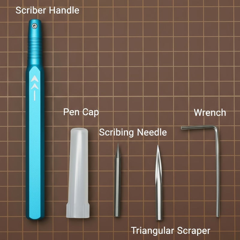 Tungsten Steel Black Three Sided Engraving Scraper Set With Handle For Panel Flattening Marking DIY - Image 4