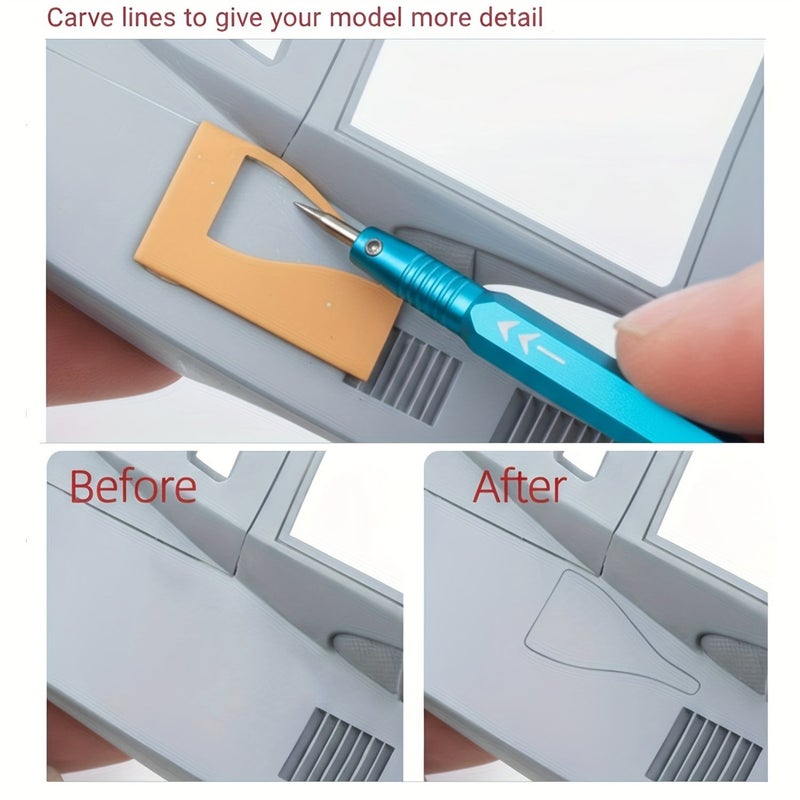 Tungsten Steel Black Three Sided Engraving Scraper Set With Handle For Panel Flattening Marking DIY - Image 5