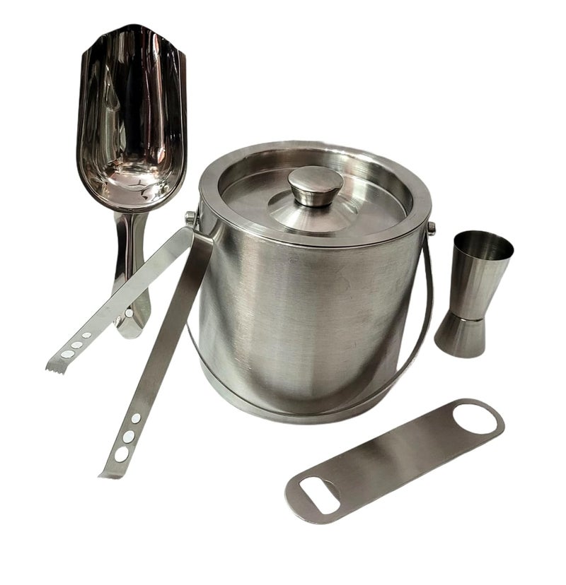 nooks Ice Bucket with Ice Scope Ice TongOpenerPeg Measure and with Cocktail Shaker 750ml Great bar Tools for Home bar Accessories Mini bar Wine Large for bar of 15L - Image 4